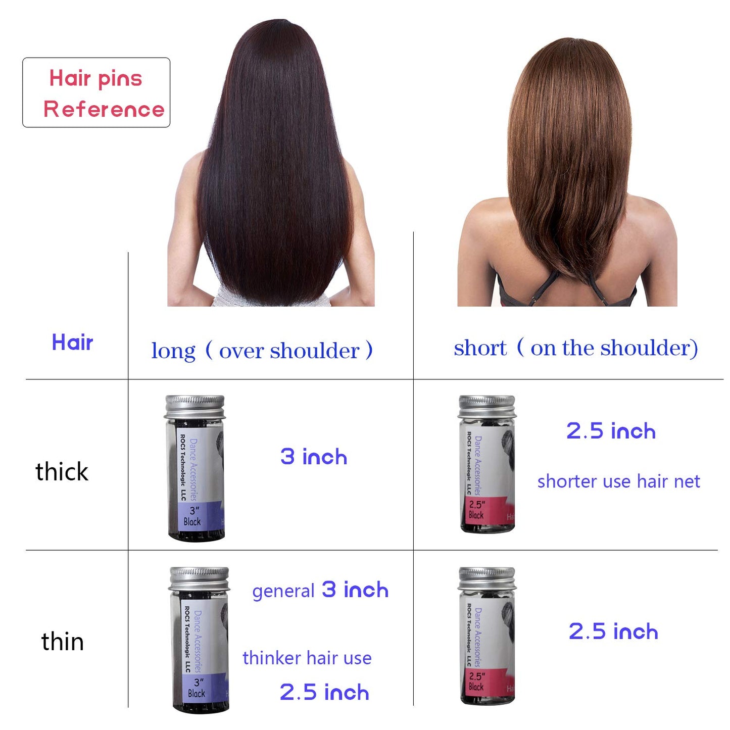 Hairpins For Bun Rocst Bobby Pins Clips For Ballet Woman Girl Hairdressing Salon (2 Inch, Brown12Pcs) (Silver, 3 Inch (Pack Of 1