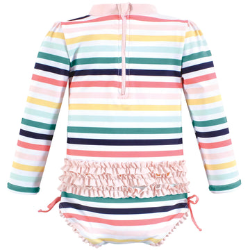 Hudson Baby Baby Girl'S Toddler Swimsuit, Sunset Stripe