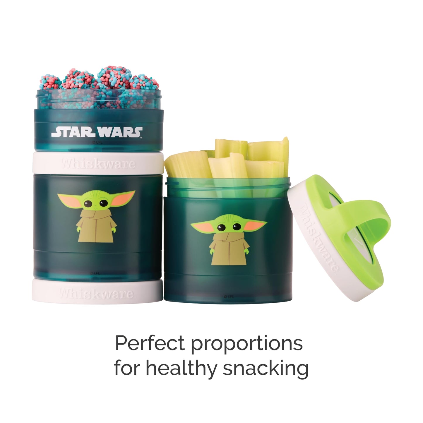 Whiskware Stackable Snack Containers For Kids And Toddlers, 3 Stackable Snack Cups For School And Travel, The Child Little Bount