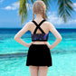 Cutemile Bathing Suit Size 8-9 Girls Jellyfish Swimsuit With Boyshorts Black Tankini Upf 50+ Sleeveless Swimwear 8-9 Years