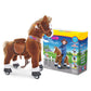 PonyCycle Official Classic U Series Ride on Horse Toy Plush Walking Animal Brown Horse Size 4 for Age 4-8 Ux424