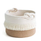 Cherrynow Small Woven Storage Baskets Cotton And Jute Rope Decorative Hamper For Diaper, Blankets, Magazine And Keys, Cute Tasse