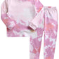 Vaenait Baby Kids Junior 100% Cotton Sleepwear Pajamas 2Pcs Set Tiedye-Milkpurplepink-251 Xl