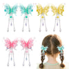 6-piece set of pearl bow tassel hair clips. Highlight the girl's gentle and sweet style. Suitable for girls and children. 3color
