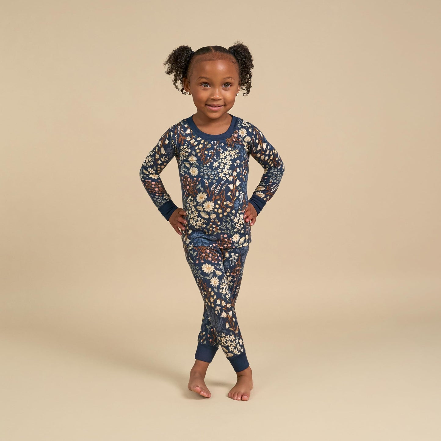 Modern Moments By Gerber Baby Hacci Snug Fit 2-Piece Pajama Set, Navy Floral, 5T