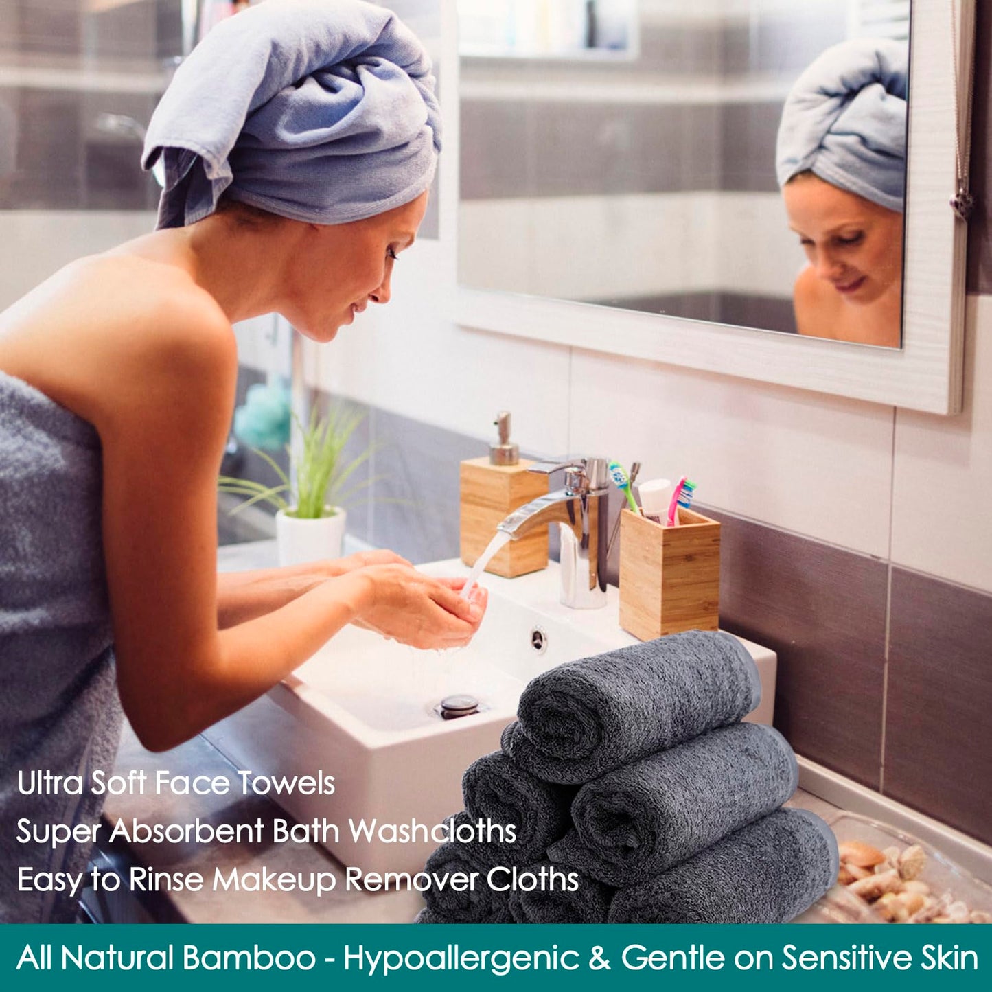 Wash Cloths 12 Pack, Reusable Makeup Eraser Towel, 13X13 Inch Large Washcloths For Face And Body, Super Soft And Skin Friendly F