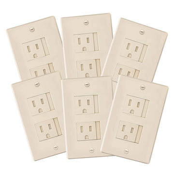 6-Pack Safety Innovations Self-Closing (2 Screw) Decora Outlet Covers- An Alternative To Wall Socket Plugs For Child Proofing Ou