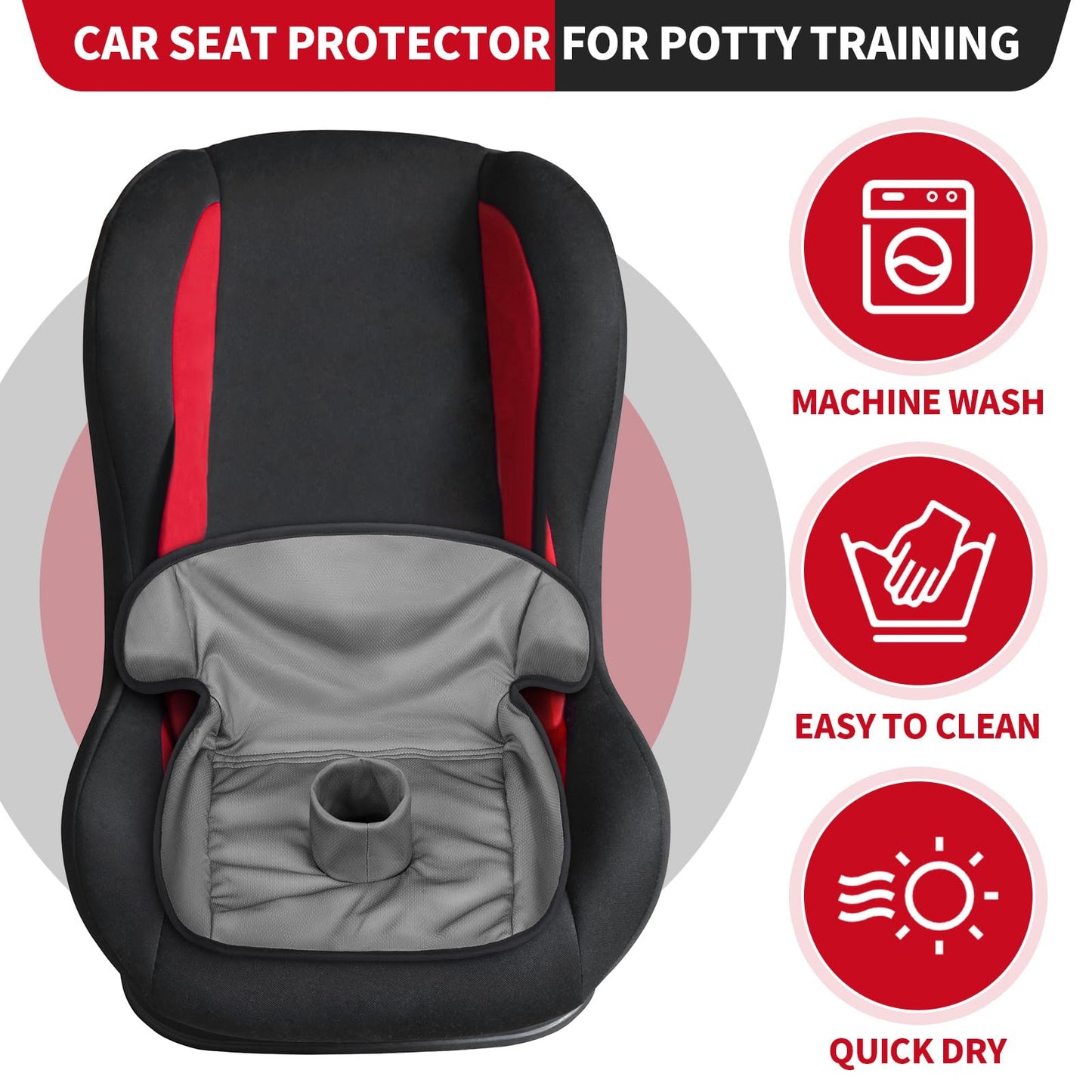 Hunnmingre 2 Pack Black Car Seat Protector For Potty Training Waterproof Piddle Pad Cover From Spillages Nappy Leaks Toilet Trai