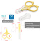 Pafason Baby Round Tip Safety Manicure Nail Scissors And Baby Glass Nail File Set, Stainless Steel, Czech Float Glass, Ideal Sho