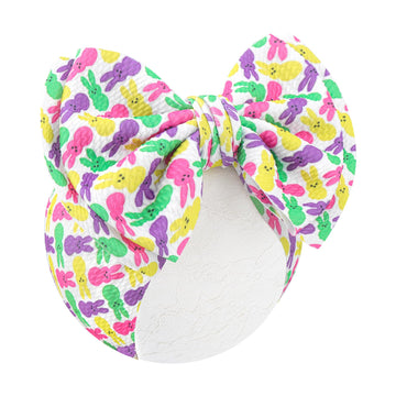 Yanjie 7Easter Headbands Bows Bunny Headband Egg Bows Headbands For Girls Elastic Nylon Hairbands Purple Easter Hair Accessories