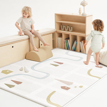 BG-BABYGO Baby Play Mat, Foldable&Waterproof Baby Play Mat for Floor, Reversible Foam Playmats for Babies Boy and Toddlers Infan