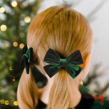 Baby Girl St. Patrick'S Day Hair Accessories - Green Velvet Bows, Alligator Clips, And Hairpins For Toddlers And Kids