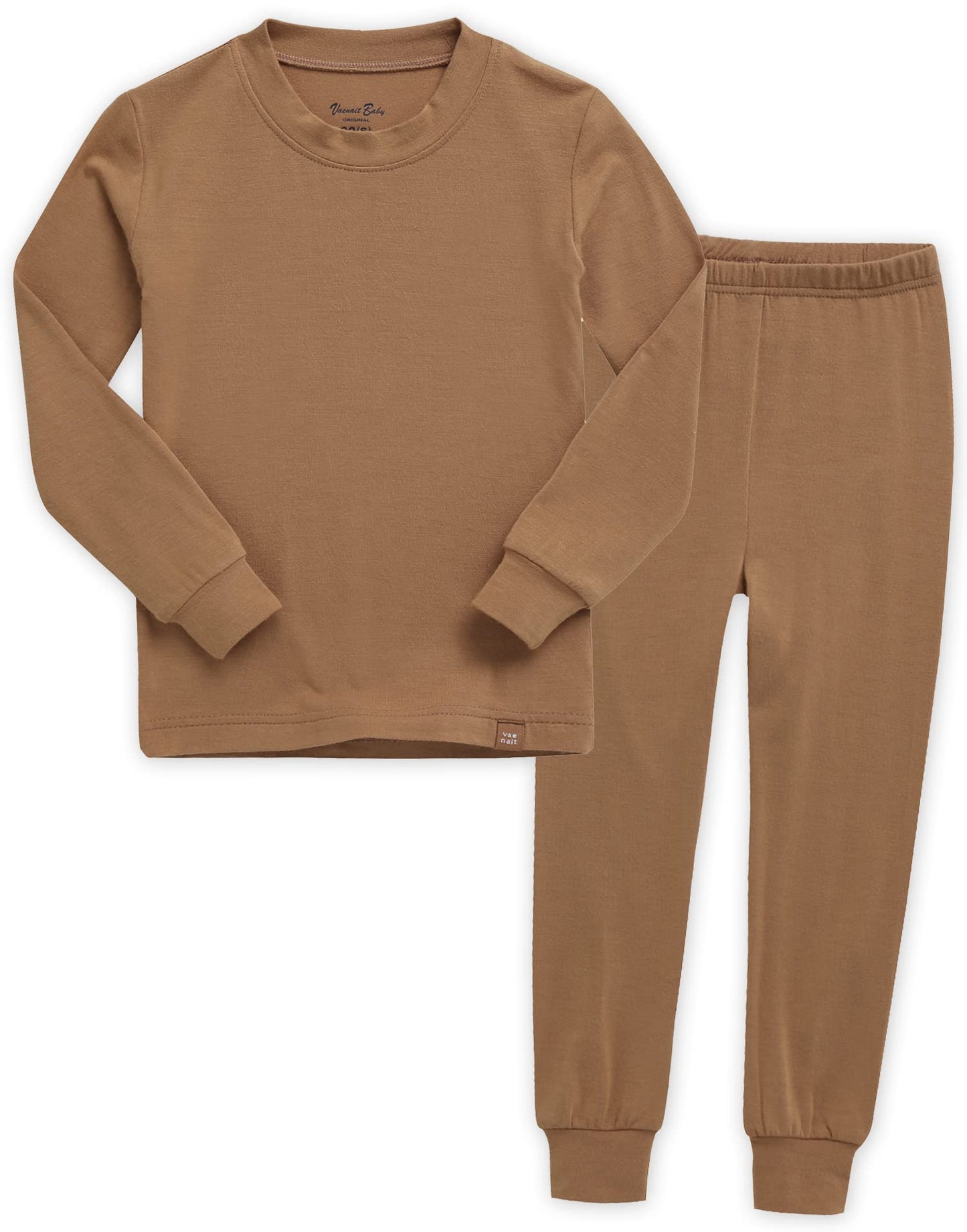 Vaenait Kids Toddler Long Sleeve Sleepwear Pajamas 2Pcs Set Modal Camel S