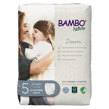 Bambo Nature Hypoallergenic Training Pants, Eco-Labeled Training Pants, Totally Chlorine-Free, Skin Friendly - Size 5 (60 Count)