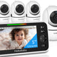Hellobaby Hb6550 5' Baby Monitor 4 Cameras No Wifi, 26-Hour Battery, Pan-Tilt-Zoom, 1000Ft Range Video Audio Baby Monitor, Eco,