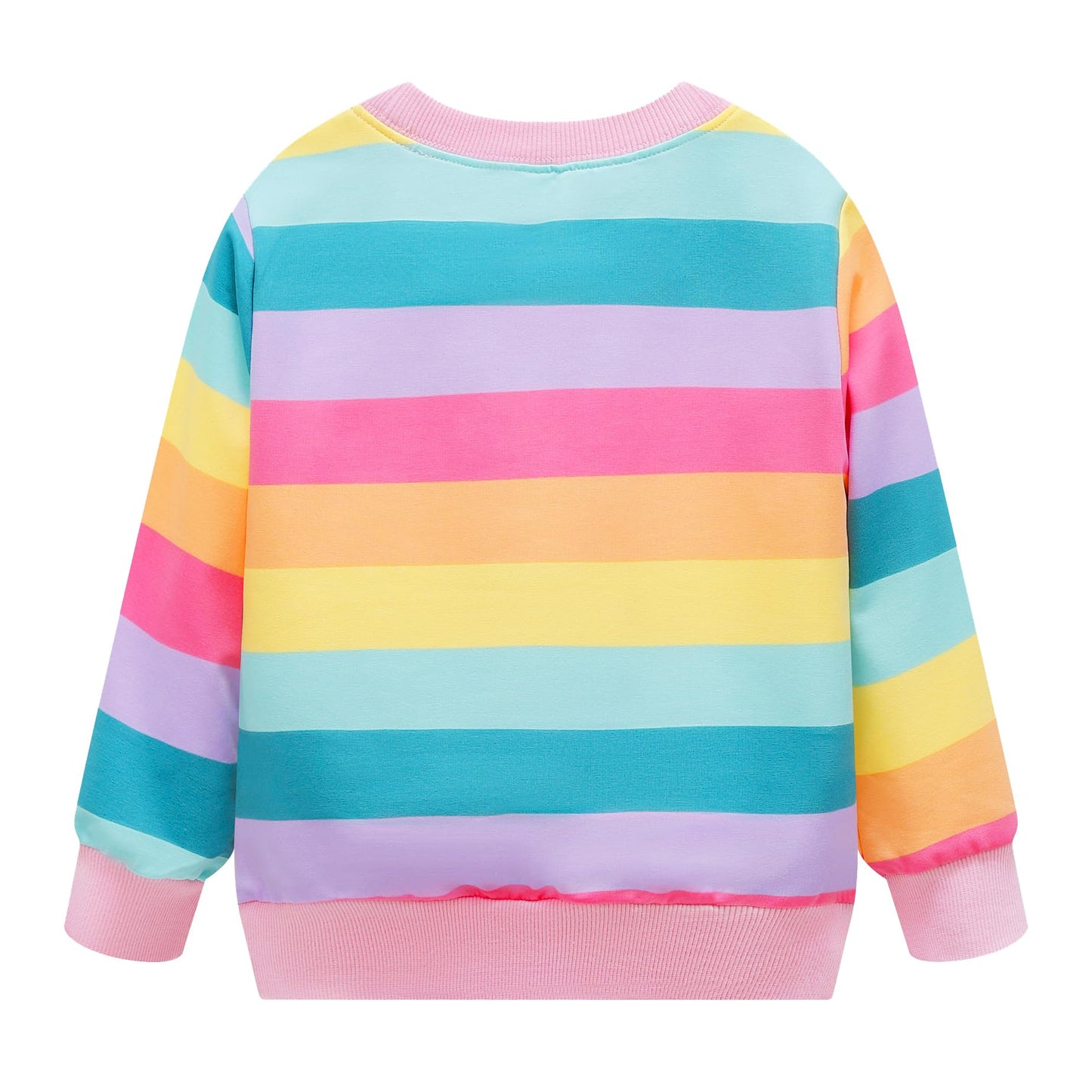 Akyzic Toddler Girls Sweatshirt Unicorn Pullover Winter Crewneck Long Sleeve Shirts Cute Striped Tops Kids Rainbow Unicorn Sweat