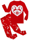 Kikizye Baby Girls Boys Long Sleeve Christmas Pajamas Sets Toddler Cotton Reindeer Jammies Size 18-24 Months