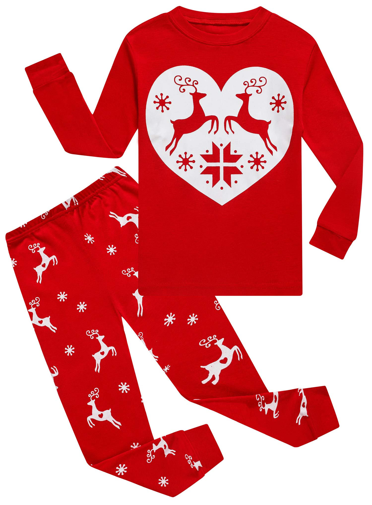 Kikizye Baby Girls Boys Long Sleeve Christmas Pajamas Sets Toddler Cotton Reindeer Jammies Size 18-24 Months