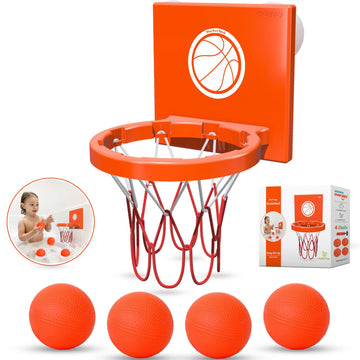 MARPPY Bath Toys for Toddlers & Kids - Bathtub Basketball Hoop with 4 Mold-Free Balls, Strong Suction Cup - Fun Bathtub and Show