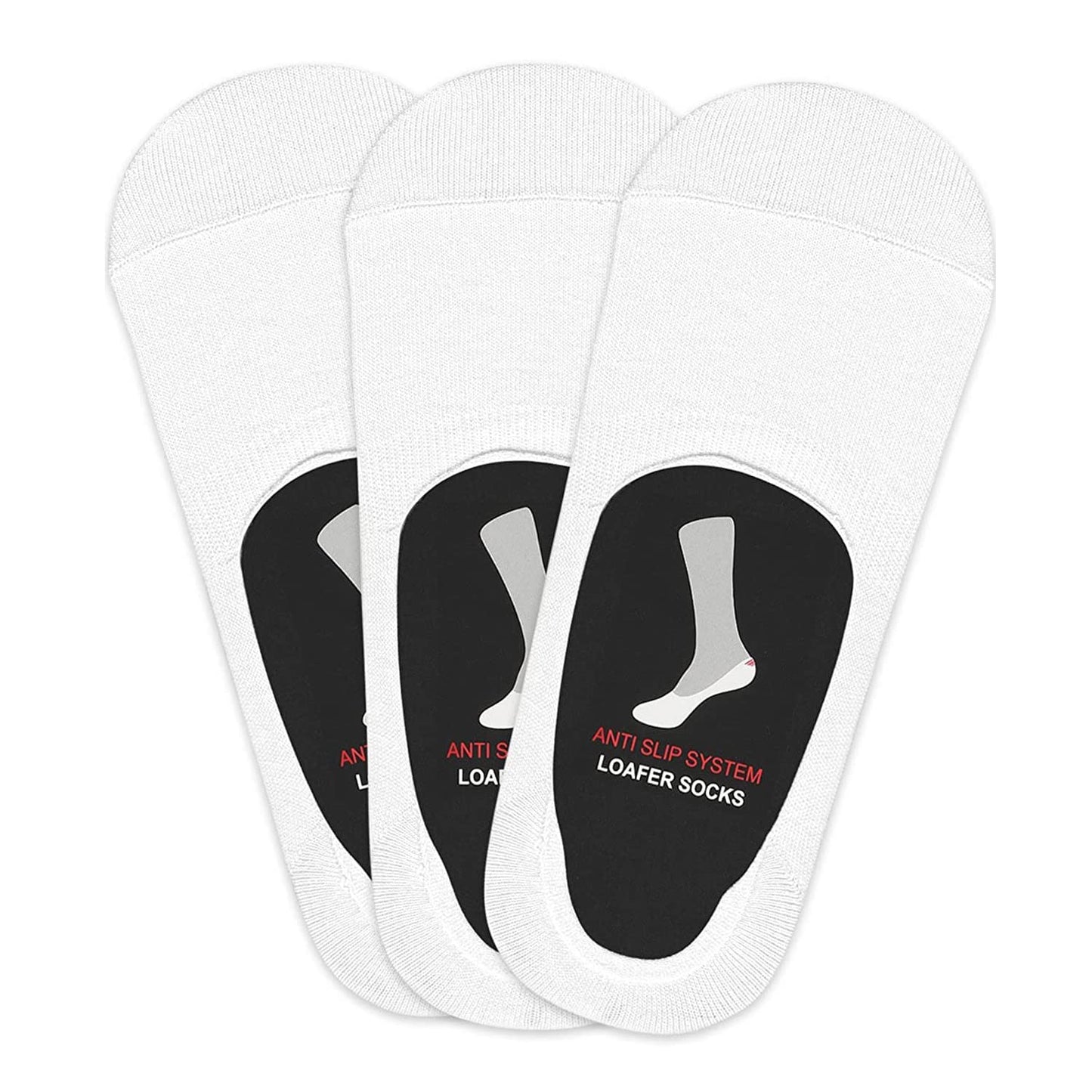Faton Men And Women Cotton Invisible Socks For Loafer/Juti With AntiSlip Anti Skit Support || (White, Free Size) (3)