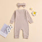 Aimaopao Newborn Infant Baby Girl Romper Bodysuit Girls Stripe Print One Piece Jumpsuit Pants Clothes Outfits (Stripe Long Sleev
