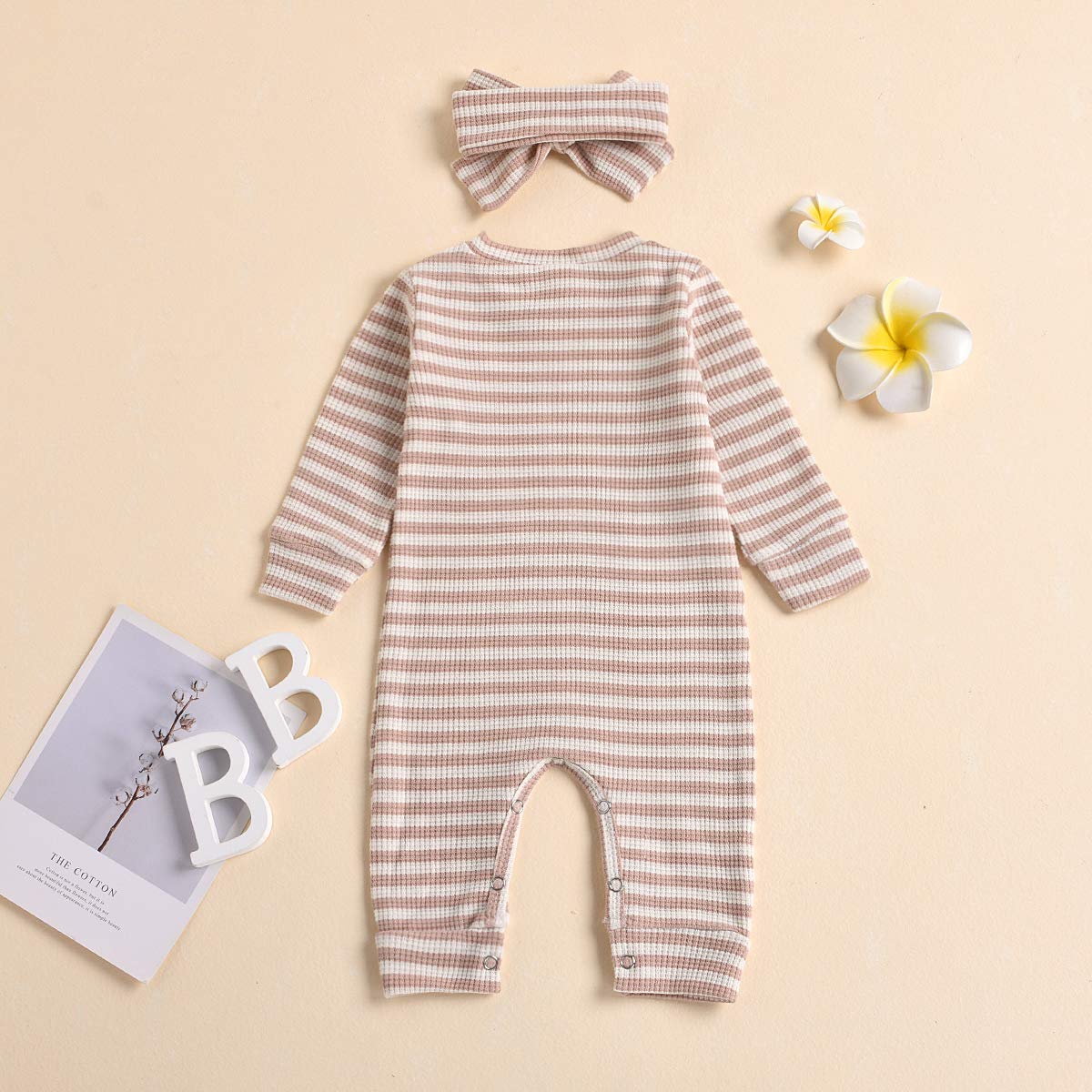Aimaopao Newborn Infant Baby Girl Romper Bodysuit Girls Stripe Print One Piece Jumpsuit Pants Clothes Outfits (Stripe Long Sleev