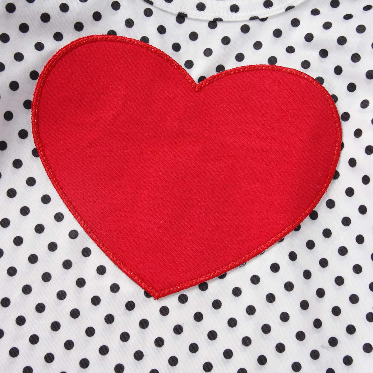 Xfglck Toddler Baby Girl Valentine'S Day Clothes Outfit Long Sleeve Dot Heart Long Sleeve Shirt Blouse +Suspender Skirts Set (Re