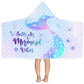 Bonsai Tree Mermaid Kids Hooded Beach Towel, Mermaid Tail Microfiber Hooded Poncho Towel For Toddler Girls 30X50, Mermaid Scales