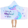 Bonsai Tree Mermaid Kids Hooded Beach Towel, Mermaid Tail Microfiber Hooded Poncho Towel For Toddler Girls 30X50, Mermaid Scales
