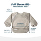 Tiny Twinkle Mess Proof Baby Bib, 2 Pack Long Sleeve Bib Outfit, Waterproof Bibs For Toddlers, Machine Washable, Tug Proof (Grey