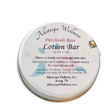 Allotrope Wellness Scented Shea Butter Lotion Bar in Tin 1.7 oz Patchouli Rose Fragrance