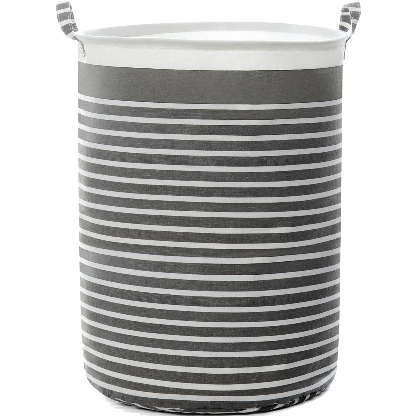 Wehuse Waterproof Fabric Laundry Hamper Collapsible, 22 Inch Tall Grey Thickened Canvas Dirty Clothes Hampers For Bedroom, Kids