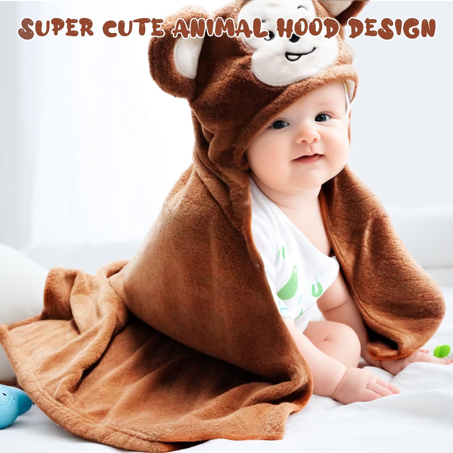 Toddler Bath Towel Hooded Kids Towels Bath Toddler Towels For Boy Girl 0-5 Years, 2-Pack Soft & Absorbent Kids Hooded Bath Towel