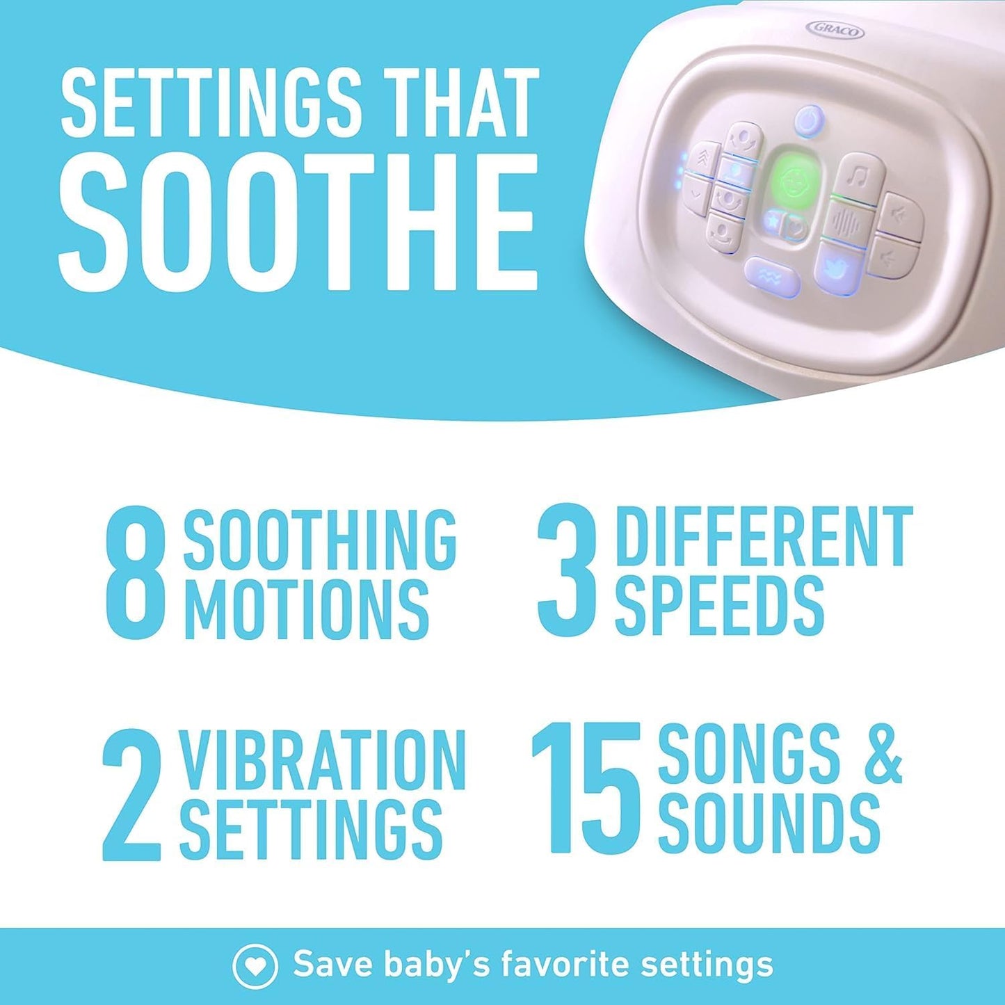 Graco Sense2Soothe 2-In-1 Baby Swing And Portable Rocker With Cry Detection Technology - Sailor