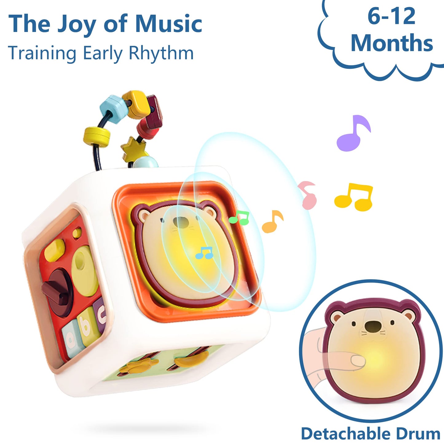 iPlay, iLearn Baby Learning Activity Cube, Montessori Sensory Toys for Toddlers 1-3, Infant Educational Busy Center, Travel Cars