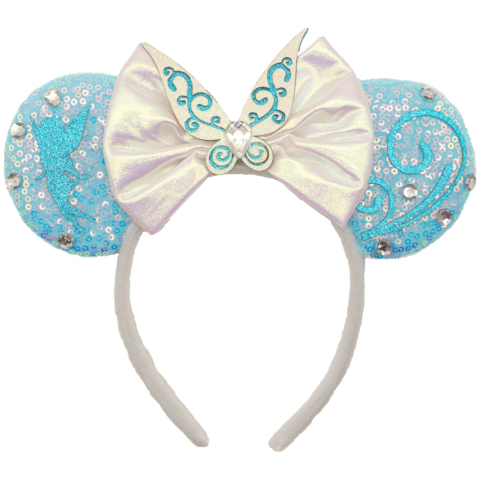 Viwind Bow Ear Headbands For Women And Men, Glittrt Cute Olaf Mouse Ear Headbands For Adult