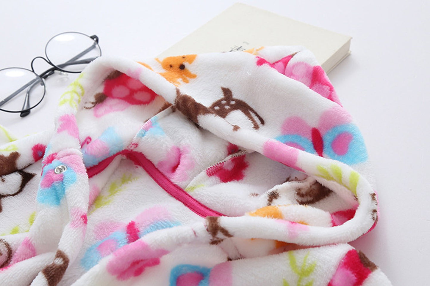 Tollion Toddlers/Kids Hooded Robe Soft Fleece Bathrobe Children Pajamas Baby Plush Robe (Bird, 4T)