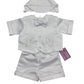 Igirldress Baby Toddler Boys Christening Short Sleeve Set 6-12Mos White