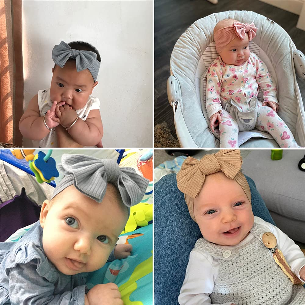 Sugarmelon Cotton Ribbed Baby Headbands Head Wrap For Newborn Toddler Hair Bow Turban Headband Hairband Infant Baby Show Gifts N
