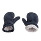 Toddler Infant Winter Mittens Lined With Fleece Easy-On Baby Boy Girls Warm Gloves Outdoor (A-Navy, M (1-2 Years))