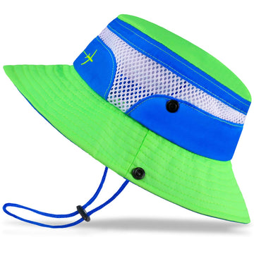 Baby Sun Hat Toddler Sun Hat Kids Breathable Bucket Sun Protection Hat | Adjustable, Stay-On Chin-Strap, Summer Play (Green, 12-