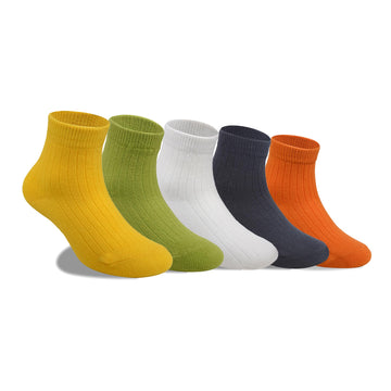 Umelok Baby Socks Non-Slip Grips 5-Pack (0-12 M) - Mixed Bright Colors Cotton Ankle Socks For Boys Girls | Essential Nursery Sof