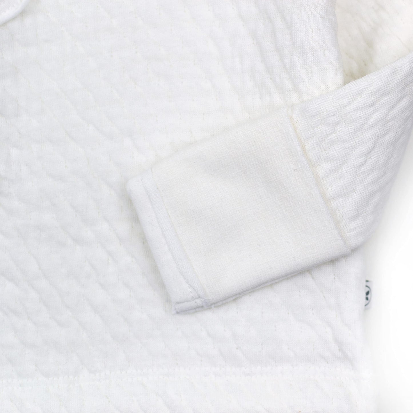 Honestbaby Side-Snap Matelasse Mini Quilted Top In Cozy 100% Organic Cotton Infant Baby Boys, Girls, Unisex, Bright White, 0-3 M