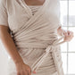 Kindred Bravely Organic Cotton Skin To Skin Wrap Top | Kangaroo Shirt For Mom And Baby (Oatmeal Heather, Medium)