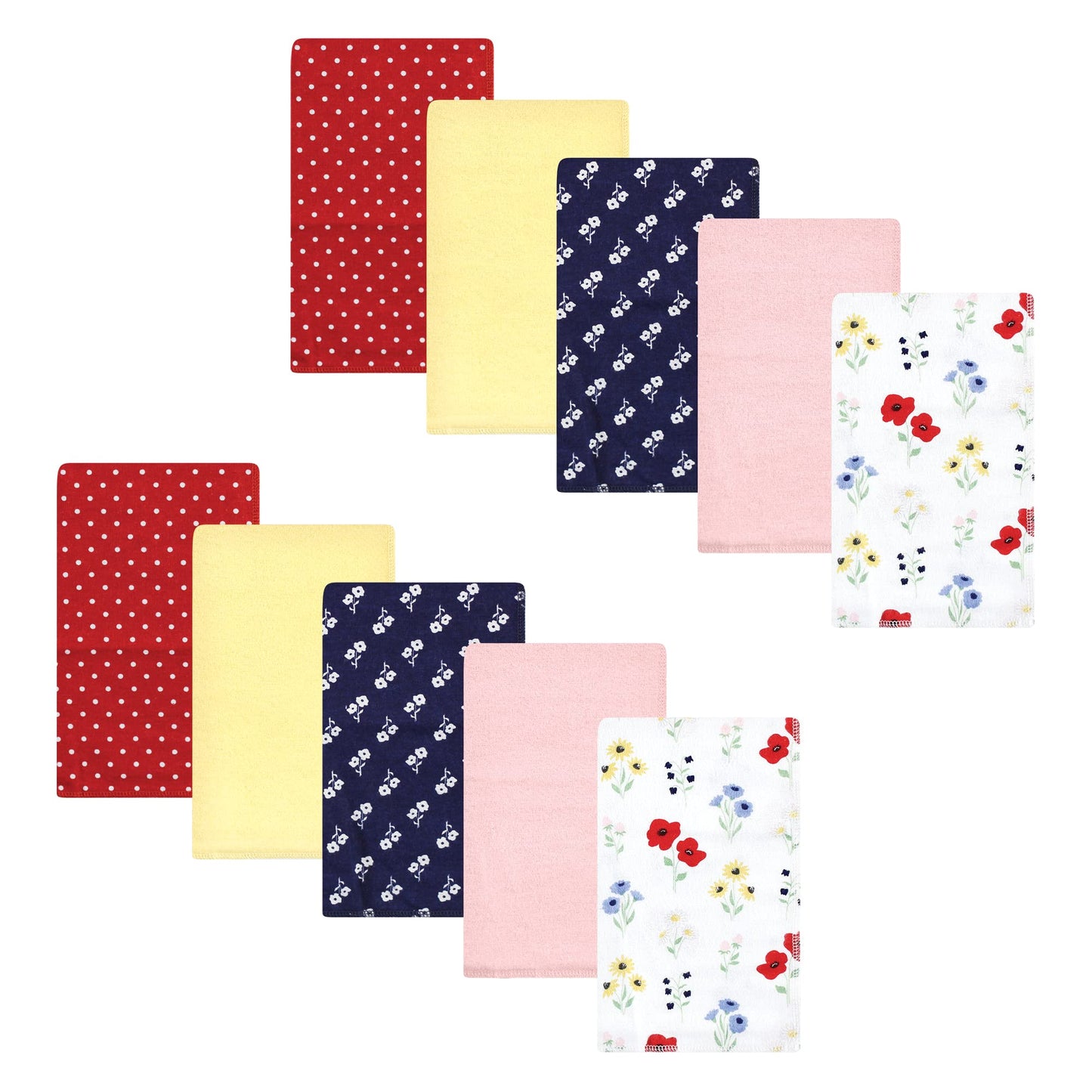 Hudson Baby Unisex Baby Cotton Flannel Burp Cloths, Wildflower, One Size