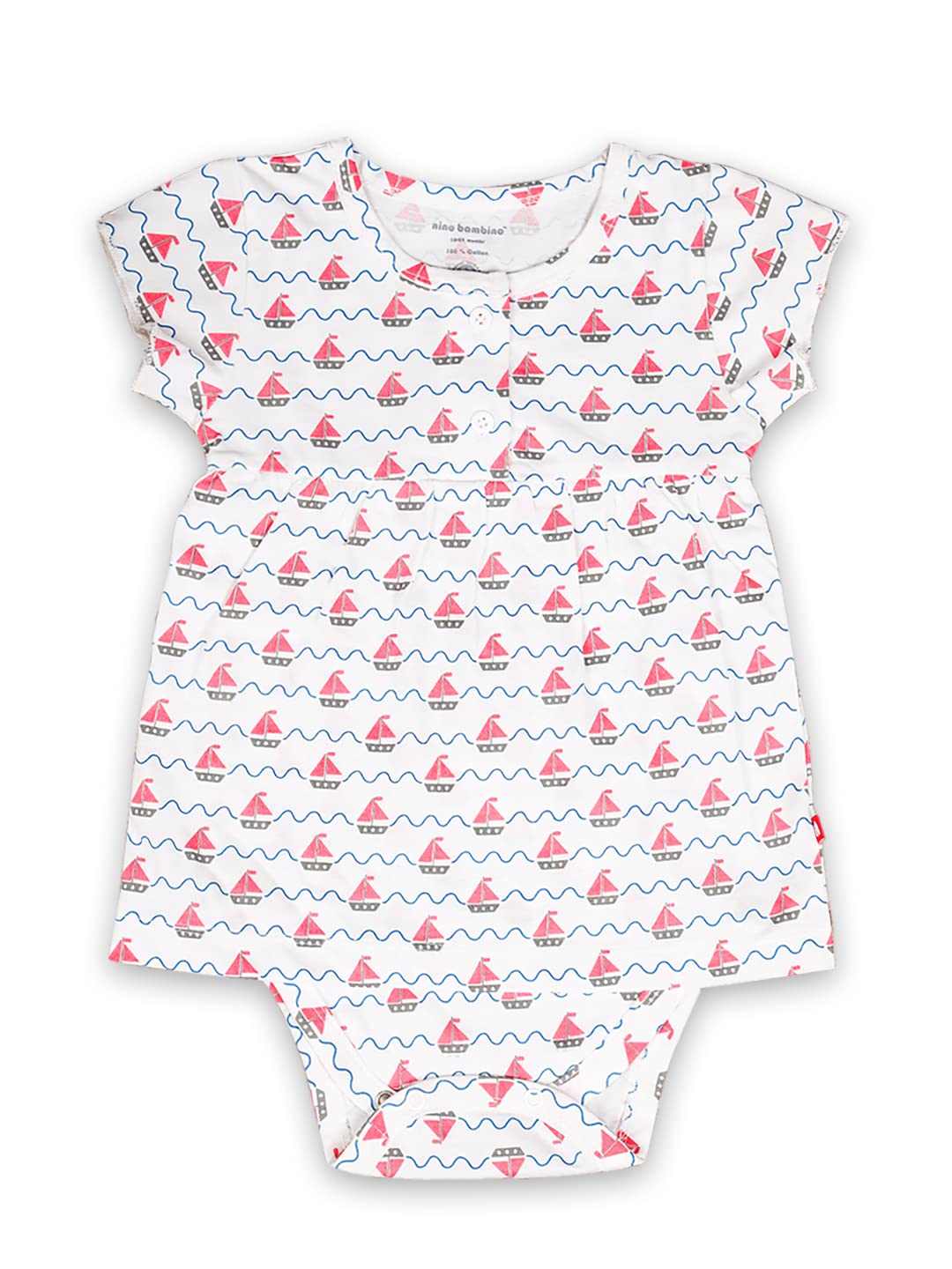 Nino Bambino 100% Organic Cotton Baby Girls Onesie Dress | Baby Girls Bodysuit | Baby Girls Summer Dress | Dress For Baby Girls 