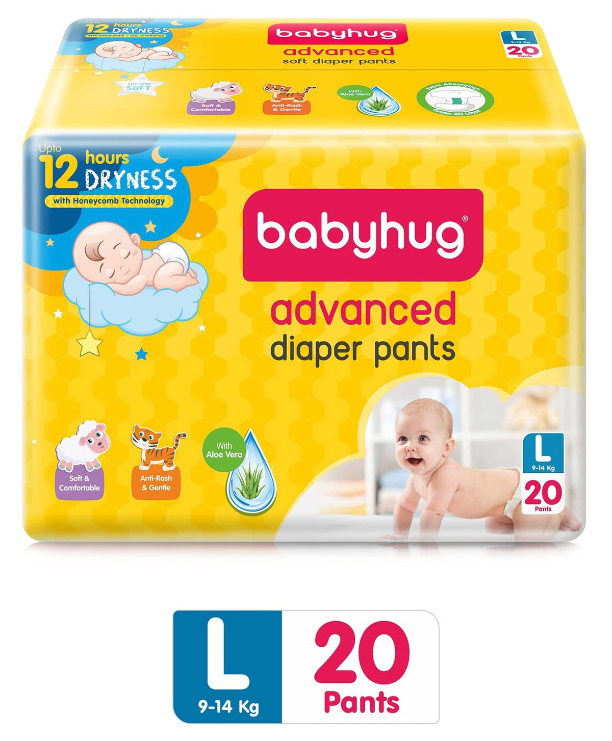 Babyhug Advanced Pant Style Diapers, Large, 20 Pieces (Pack Of 20).