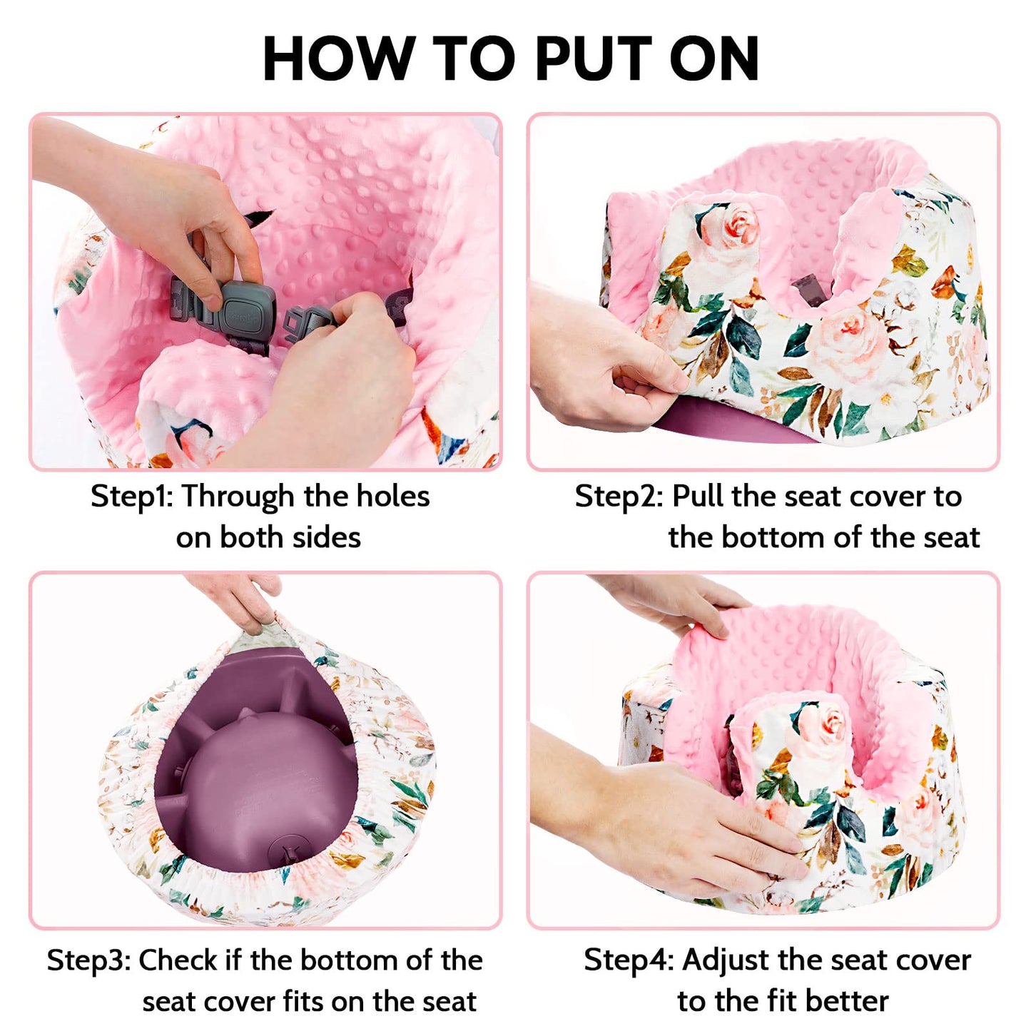 Dilimi Minky Seat Cover Compatible With Bumbo Seat, Removable Ultra Soft Comfortable Warm Seat Slipcover For Baby Girl And Boy,