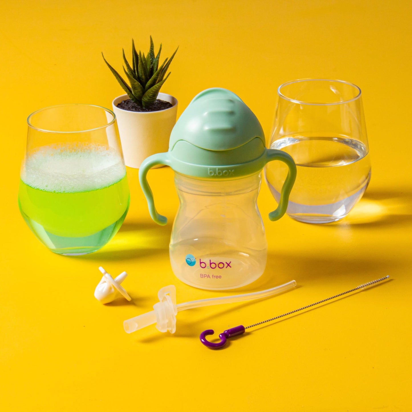 B.Box Sippy Cup Replacement Straw Pack: Includes 1 Replacement Straw, 1 Replacement Straw With Weight, 1 Cleaning Brush. Fits B.