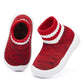 Baby Shoes Girls Boys Baby Sock Shoes With Grip Infant First Walker Shoes Toddler Slipper Non Slip Size 6 Red